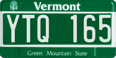 VT license plate YTQ165