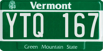 VT license plate YTQ167