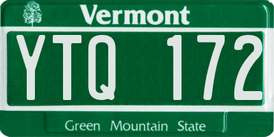 VT license plate YTQ172