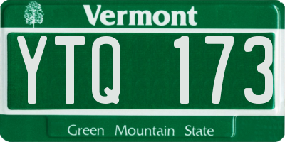VT license plate YTQ173