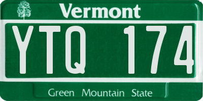 VT license plate YTQ174