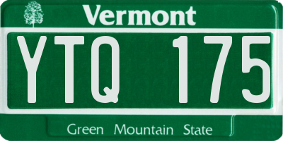 VT license plate YTQ175