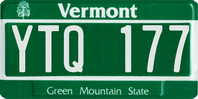 VT license plate YTQ177