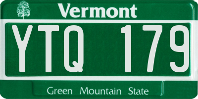 VT license plate YTQ179