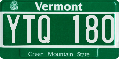 VT license plate YTQ180