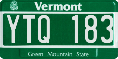 VT license plate YTQ183