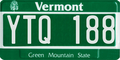 VT license plate YTQ188