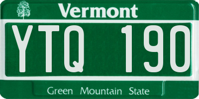 VT license plate YTQ190