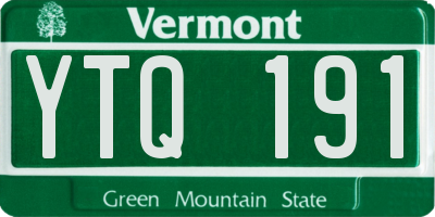 VT license plate YTQ191