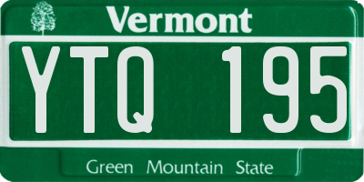 VT license plate YTQ195