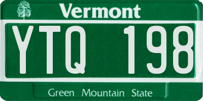 VT license plate YTQ198