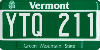 VT license plate YTQ211