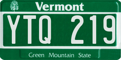 VT license plate YTQ219