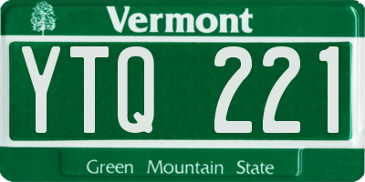 VT license plate YTQ221