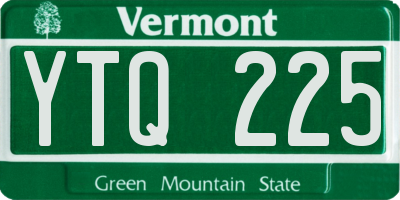 VT license plate YTQ225