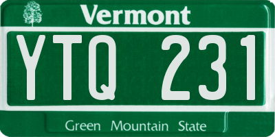 VT license plate YTQ231