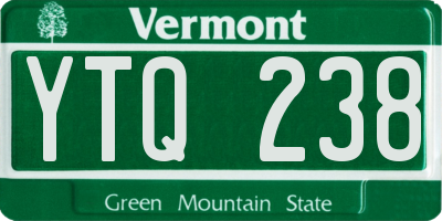 VT license plate YTQ238