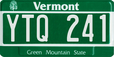 VT license plate YTQ241