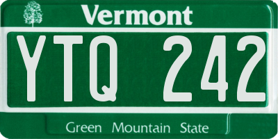 VT license plate YTQ242