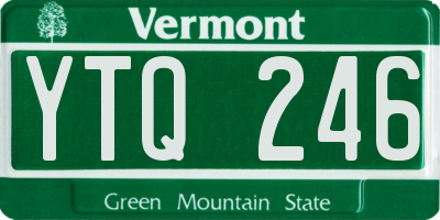 VT license plate YTQ246
