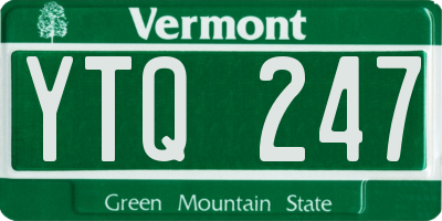 VT license plate YTQ247