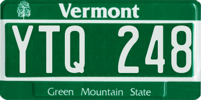 VT license plate YTQ248