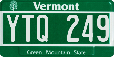 VT license plate YTQ249