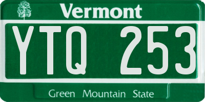 VT license plate YTQ253