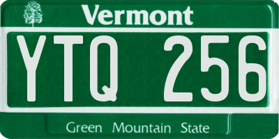 VT license plate YTQ256