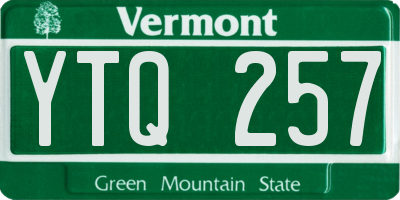 VT license plate YTQ257