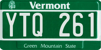 VT license plate YTQ261