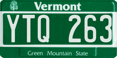 VT license plate YTQ263