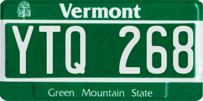 VT license plate YTQ268