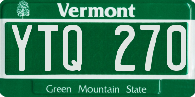 VT license plate YTQ270