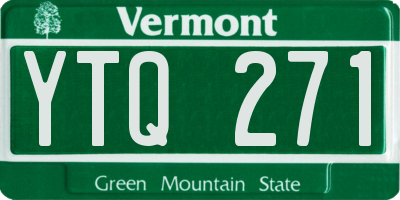 VT license plate YTQ271