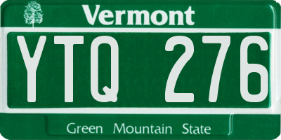 VT license plate YTQ276