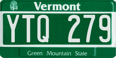 VT license plate YTQ279