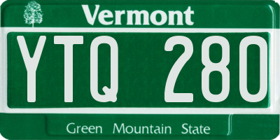 VT license plate YTQ280
