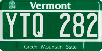 VT license plate YTQ282