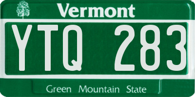 VT license plate YTQ283