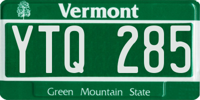 VT license plate YTQ285