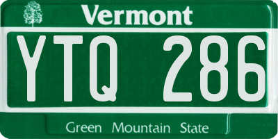 VT license plate YTQ286