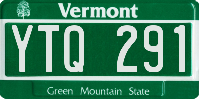 VT license plate YTQ291