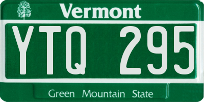VT license plate YTQ295
