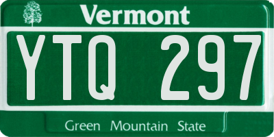 VT license plate YTQ297