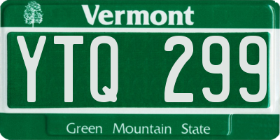 VT license plate YTQ299