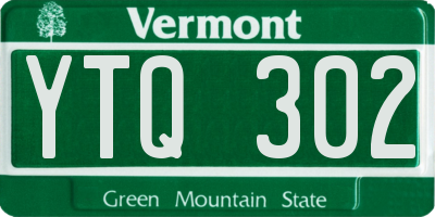VT license plate YTQ302