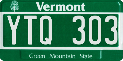VT license plate YTQ303
