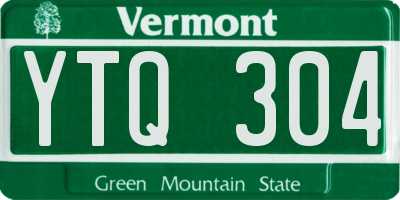VT license plate YTQ304