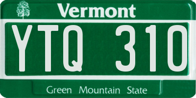VT license plate YTQ310